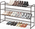 KEETDY 4-Tier Long Shoe Rack for Closet Metal Shoe Organizer for Entryway, Wide Stackable Shoe Storage Shelf with Sturdy Wire Grid for Closet Floor, Bedroom, Bronze