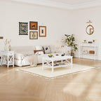 ChooChoo White Coffee Table Classic X Design for Living Room, Rectangular Modern Cocktail Table with Storage Shelf, 39 Inch