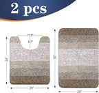 OLANLY Bathroom Rug Set 2 Piece, Soft Absorbent Microfiber Bath Mats and U-Shaped Contour Toilet Rug, Non-Slip, Machine Wash Dry, Plush Shaggy Bath Mats for Bathroom (30"x20"+24"x20", Coffe)