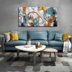 Modern Wall Art for Office Decor - Abstract Canvas Wall Art - Wall Pictures for Living Room Size 24" x 48"