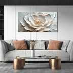 White and Pink Flower Canvas Wall Art for Bedroom - Floral Pictures Wall Art for Living Room - Girls Room Decor Ready to Hang Size 24" x 48"