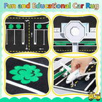 Kids Rug, Airport Rug & Play Mat, 6x9 Ft Road Carpet for Kids with Combined City Traffic & Airport Runway, Non-Slip Playmat for Playroom, Classroom, and Bedroom