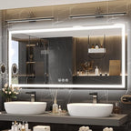 72x36 Inch Led Mirror for Bathroom with Front Light and Backlit, Bathroom Mirror with Led Lights, Vanity Mirror with Lights for Wall, Anti-Fog, Dimmable, Memory Function, Tempered Glass