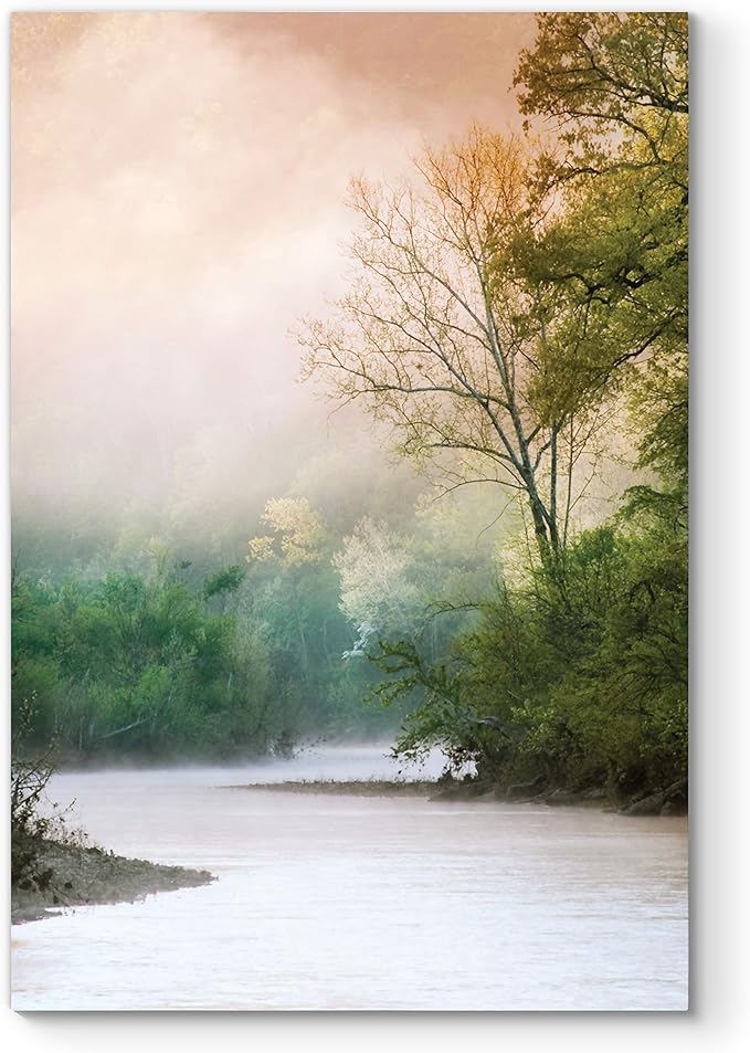 Renditions Gallery Nature Canvas Wall Art Home Paintings Artwork Serene Forest Lake Romantic Modern Wall Hanging Decorations Prints for Bedroom Living Room Office Kitchen - 12"x18" LT06