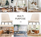 COLAMY Dining Chairs Set of 4, Modern Dining Chairs, Fabric Upholstered Dining Chairs, Kitchen Chairs with Curved Back and Metal Legs for Dining Room Kitchen Restaurant, Beige