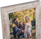 Lyeasw Rustic 5x7 Picture Frame Set of 12, Multi Woodgrain Farmhouse Photo Frames for Wall or Tabletop, Beige