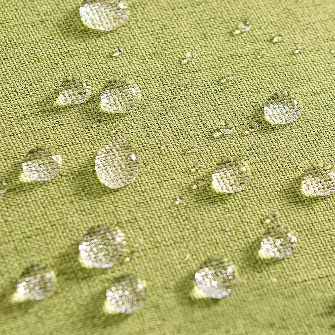 MIULEE Pack of 2 Decorative Outdoor Solid Waterproof Throw Pillow Covers Spring Faux Linen Garden Farmhouse Cushion Cases for Patio Tent Balcony Couch Sofa 18x18 Inch Moss Green