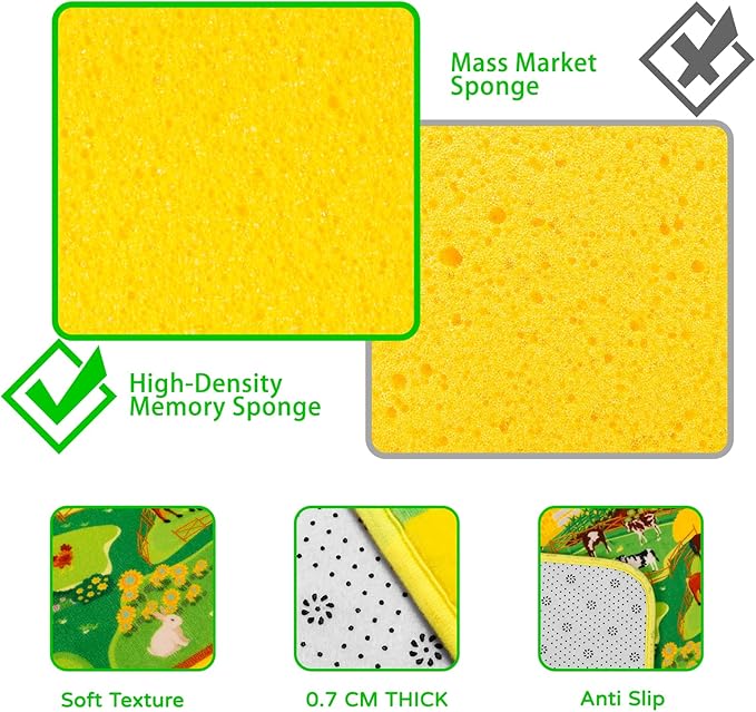 Kids Rug for Playroom, ABC Educational Rug with Farm Sea Animal Print, Floor Play Mat Carpet for Bedroom Nursery Preschool Classroom (59 X 39.4 INCH, Farm)
