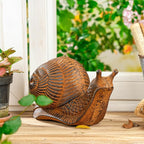 Sungmor Cast Iron Snail Statue, Vintage Animal Collection Figurines, Home Office Table Decor, Paperweight, Doorstop, Garden Lawn Cute Ornament, Rust Finish