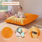 MAXYOYO 3 in 1 Kids Bean Bag Chair Bed, Convertible Chair Folds from Bean Bag to Lounger, Child Floor Sofa for Gaming, Reading, Floor Mattress with High-Density Foam Filling