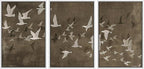MUDECOR Framed Wall Art Print Set Flock of Abstract Birds in Flight Earthy Tones Illustrations Modern Art Boho Decorative Colorful Chic for Living Room, Bedroom, Office - 16"x24"x3 White