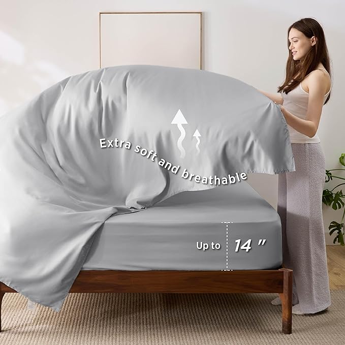 Bedsure King Size Comforter Set - 7 Pieces Reversible Slate Blue Bedding, King Size Bed Set for All Seasons, Bed in a Bag with Down Alternative Comforter, Sheets, Pillowcases & Shams