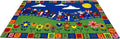 KIDCARPET.COM On The Train Rectangle Classroom Rug | Bordered Area Rug for Preschool Daycare Learning, 7'6" x 12'