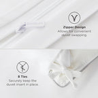 Bedsure 100% Rayon Derived from Bamboo Duvet Cover King Size - Lightweight Silky Cooling Comforter Cover Set for Hot Sleepers, Breathable & Moisture-Wicking Bedding Set, Pure White
