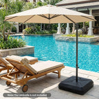 Tangkula Cantilever Umbrella Base with Wheels, 345 LBS Heavy-Duty HDPE Sand Water Filled Offset Umbrella Weighted Stand with Cross Base for Patio Backyard Poolside
