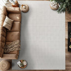 Micro Loop Indoor Rug White 8x10 Boho Geometric Neutral Area Rugs for Living Room Soft Luxury Modern Low and High Pile Durable Stain Resistant Non-Shedding Indoor Area Carpet 8 x 10