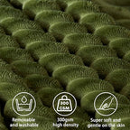 Headboard Wedge Pillow + A Long Neck Roll Pillow Body Pillow，Large Headboard Pillow with Removable Cover (Green, Queen：59x8x20 inches)