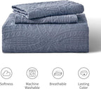 Love's cabin California King Size Quilt Set Blue Bedspreads - Soft Summer Lightweight Bedspread Comforter - Modern Style Coin Pattern Coverlet for All Season - 3 Pieces (1 Quilt, 2 Pillow Shams)