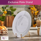 Plate Stands for Display - 2 Pack 6 Inch Gold Metal Frame holder stand for Book, Racks-Trendy & Sturdy Display Stand for Decorative Art Plate, Tablets, Recipe Book & Picture