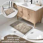 Yimobra Large Bathroom Rug Non Slip 36x24 Inch, Extra Thick Soft Absorbent Chenille Bath Mat, Machine Washable Quick Dry Bath Rugs for Bathroom Floor, Tub and Shower, Home Decor Accessories, Camel