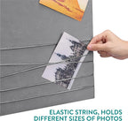 Navaris Fabric Memo Bulletin Board - 12" x 17" Velvet Memory Board for Wall to Display Photo Collages, Pictures, Notes - Includes 6 Push Pins - Gray