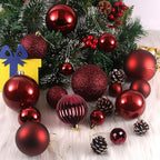 Maroon Large Christmas Balls-Christmas Tree Decoration Ornaments Shatterproof Hanging Balls for Hanukkah New Year Valentine Holiday Decorations Burgundy Wine Red Dark Red Ornaments-XL(4.0'')4PCS