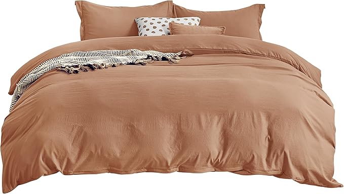 Bedsure Taupe California King Duvet Cover - Prewashed Cotton-Like Polyester Extra Soft Bedding Set, Includes 1 Cal King Duvet Cover 104x98 Inches with Zipper Closure & 2 Pillow Shams, No Comforter