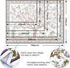 Faxdong Boho Tree of LIfe Tapestry, Vintage Flower Leaves Birds Plant Animal Pattern Tapestries, Retro Indian Bohemian Aesthetic Wall Hanging White 60×80 inch