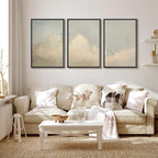 MUDECOR Framed Wall Art Print Set Minimalist Serene Sky with Birds Illustrations Modern Art Boho Decorative Colorful Chic for Living Room, Bedroom, Office - 16"x24"x3 Black