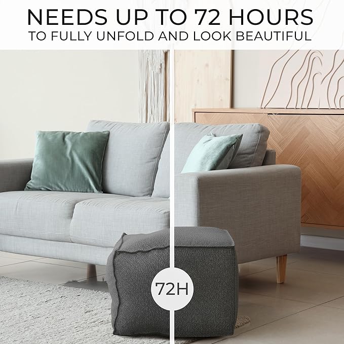 ZICOTO Beautiful Boucle Pouf Ottoman and Foot Rest - Elevate Your Living Room Decor with Lightweight Comfort and Charm - A Round Modern Foam Filled Foot Stool Perfect to Rest Your Feet
