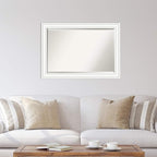 Amanti Art White Wall Mirror 29x41 Craftsman White Rectangle Bathroom Mirror for Wall Decor Living Room, Large Casual Wood Frame, Hangs Horizonally and Vertically, Bathroom Decor, Beveled Edge