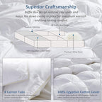 Luxurious All-Season Goose Down Comforter California King (Cal King) Size Duvet Insert, Exquisite Pinch Pleat Design, 1200 Thread Count 100% Egyptian Cotton, 75 oz Fill Weight, White