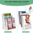 zavekia 2 Pack 3 Tier Acrylic Brochure Holder 8.5 x 11 inch, Clear Literature Organizer Magazine Stand with Removable Divider for 4 x 9 inch Brochures,Magazine Holder,Flyer Holder