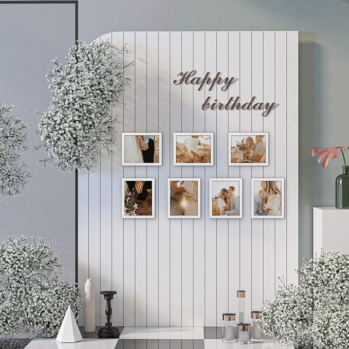 Giftgarden White 8x10 Picture Frame 7 Pack, Modern White Woodgrain 8 by 10 Photo Frames for Wall or Tabletop Display