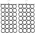 Super Z Outlet Foldable 28 Ring Hole Slots Space Saving Clothing Closet Hanger Scarf, Ties, Belts, Socks Organizer for Home Bedroom, Bathroom, Living Room (Black) (Pack of 2)