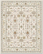 Washable 2x3 Entryway Rug, Boho Non-Slip Door Mat Vintage Distress Small Rugs for Kitchen Nursery Office Bedroom, 0.3" Neutral Oriental Throw Carpet with Cushioning Pad,Beige/Rust/Green/Multi