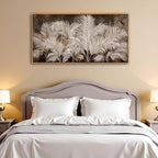 Boho Wall Art in Modern Brown, Minimalist Canvas Artwork for Living Room,Framed Large Wall Art for Bedroom Wall Decor - Textured Decorative Neutral Wall Pictures 20×40IN