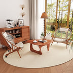 Coffee Tables Wood Small Farmhouse Coffee Table Mid-Century Modern Wood Center Table for Living Room, Walnut, 35 Inch