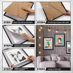 Geetery 4 Pcs Sports Magazine Frame for Wall Fits Measuring 8.5 x 11.25" Magazine Display Frame with Installed Hangers and Core Matting Plastic Comic Book Frames for Wall Hanging(Black, Grey Mat)