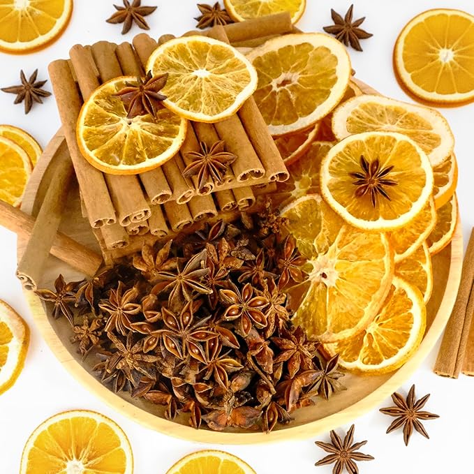80 Pcs Simmering Potpourri, 8.5 oz Stovetop Simmer Pot Kit - Dried Orange Slices, Cinnamon, Star Anise, Christmas Deco, House Warming, Gift Basket, DIY, Thanksgiving