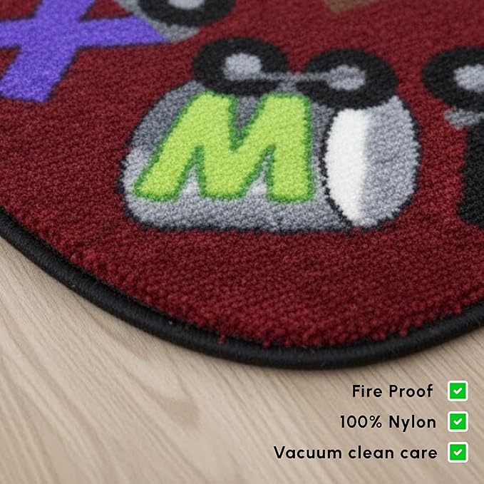 SAFECASTLE Alphabet Express Kids Educational Area Rug – 4'4" x 5'6" – Colorful Train ABC Learning Carpet for Playroom, Classroom, Daycare, Preschool, or Nursery – Durable Machine-Tufted Nylon Rug