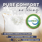 Royal Therapy Queen Memory Foam Pillows - Shredded Memory Foam Pillow for All Sleep Positions - Medium Firm Pillow with Adjustable Loft - Bamboo Rayon Cover - CertiPUR-US & Oeko-TEX Certified