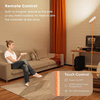 Floor Lamp,Bright 36W 3500LM Standing Lamp with Remote, 2700K Soft White to 6500K Cool White Adjustable,Touch Control Dimmable Torchiere Tall Light for Living Room,Bedroom,Office,Sofa(Orange)