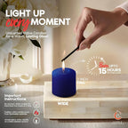 Candle Charisma Blue Unscented Votive Candles - 15 Hour Burn time - Set of 36 for Dinner, Wedding, Halloween and Holiday Decorations