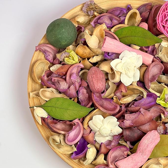 Spring Potpourri Bag,Lilac Scented Potpourri Bowl Filler,Purple Decorative Dried Flower, Bathroom Vase Decor(20 oz)