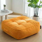 8" Washable Floor Pillow Cushion for Adults, Meditation Cushion Pillow, Large Square Floor Sitting, Removable Tufted Corduroy Cover, for Tatami Living Room or Yoga, 22x22 Inch, Machine Washable
