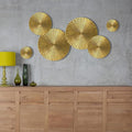 Decorlives Round Sunburst Metal Wall Art | Modern Metal Wall Hanging Décor Sculpture for Living Room Bedroom Home Office (Silver Glossy | Set 6-2 Large(16") + 2 Medium(11.5") + 2 Small(6") Circles)