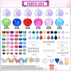 VICTLOV Crystal Suncatcher Making Kit, 340 Pieces with Beads, Snowflakes, Butterflies, Glass Balls for Garden Decoration, DIY Outdoor Hanging Ornaments (340Pcs Crystal Ball+Pendant)