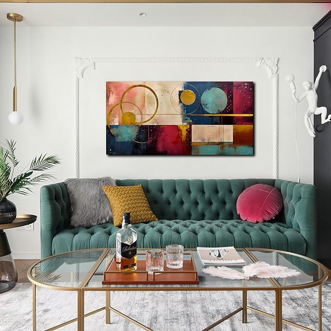 Abstract Canvas Wall Art Modern Living Room Bedroom Home Office Wall Decor Dark Color Abstract Picture Large Framed Canvas Prints Ready to Hang Size 24x48