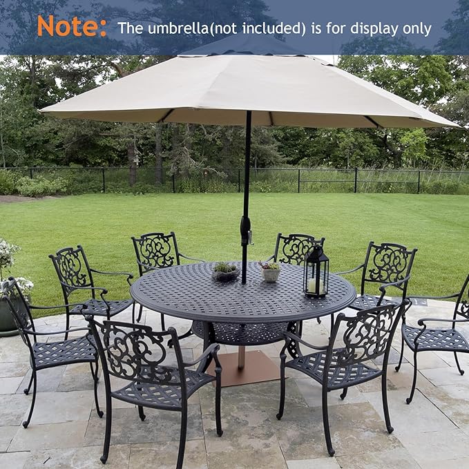 Giantex 35 lbs Patio Umbrella Base, 20 inch Heavy Duty Square Outdoor Umbrella Stand for 1.6''-1.9'' Poles, 4 Adjustable Pads Anchor Holes, Umbrella Holder for Deck Yard Poolside Garden, Brown